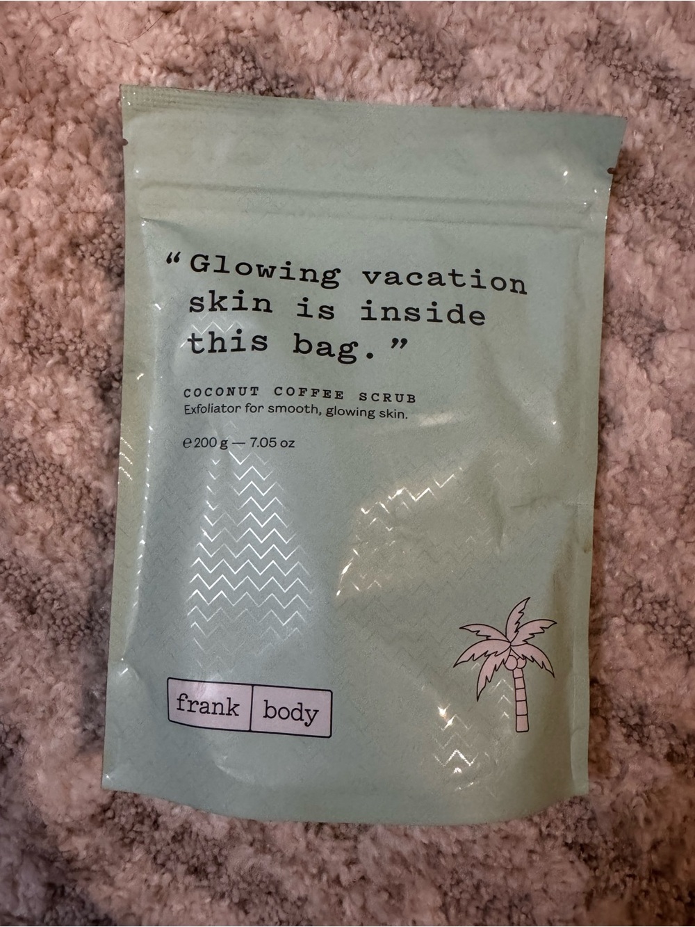 Frank Body Glowing Vacation Skin Is Inside Bag Coconut Coffee Scrub 7.05oz NEW